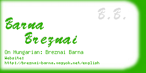 barna breznai business card